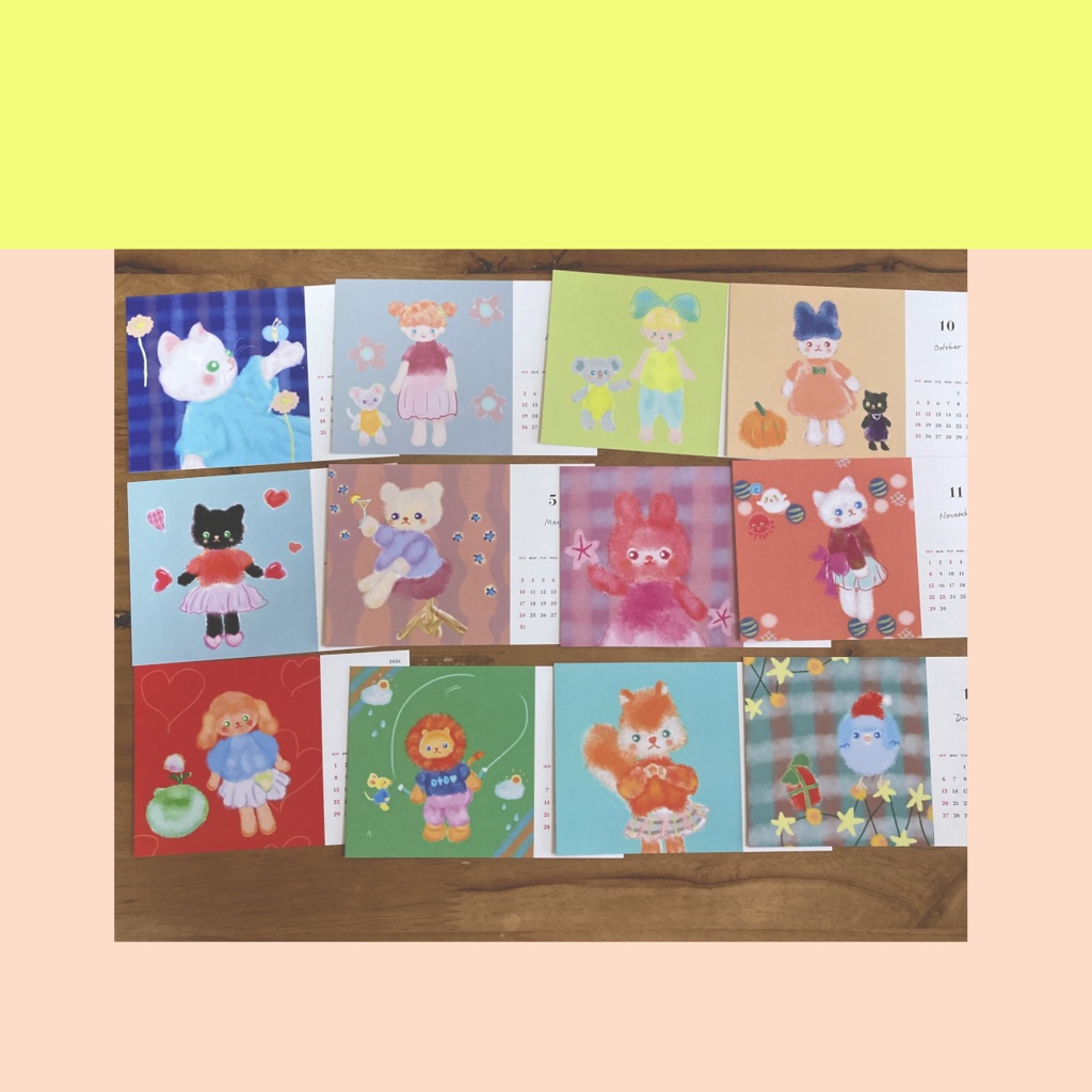 2026年卓上カレンダー「きゃわ♡っていいなキャレンダー2026」送料込み 木製スタンド付き