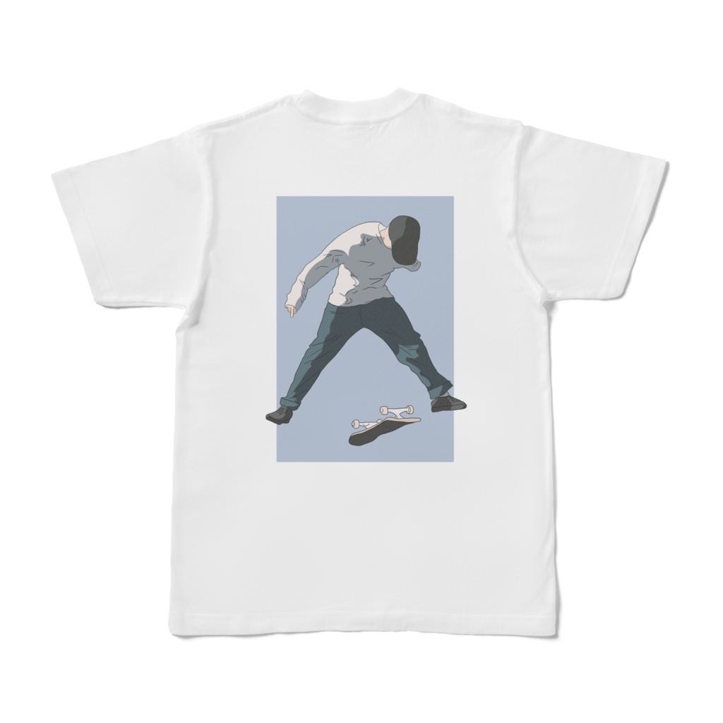 れい　スケボー　バックプリントTシャツ