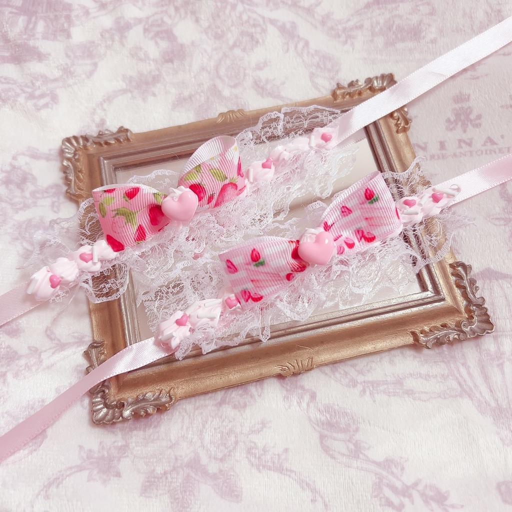 ぬいぐるみ ヘッドドレス ピンク いちご ホイップクリーム