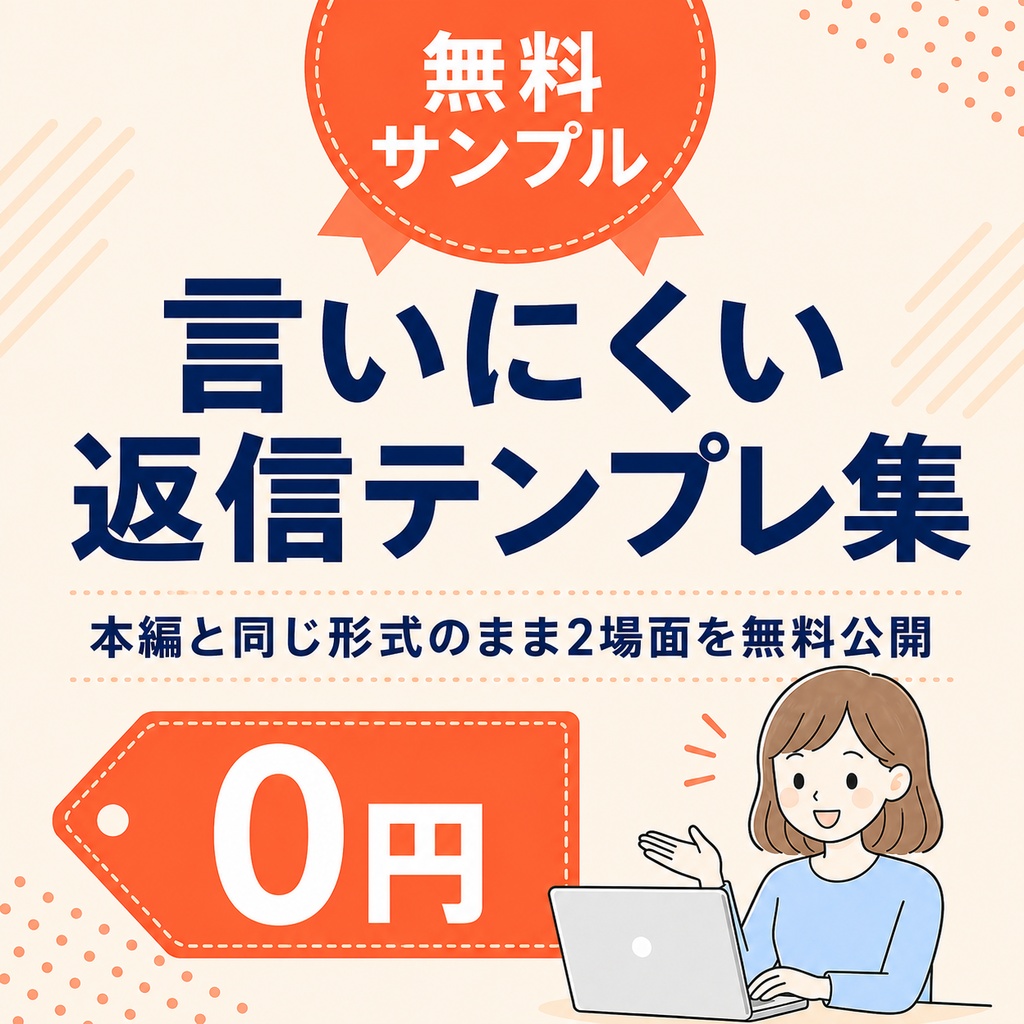 【無料】言いにくい返信テンプレ集 サンプル版｜値引き依頼と「ついで」の追加依頼に、角を立てず返す