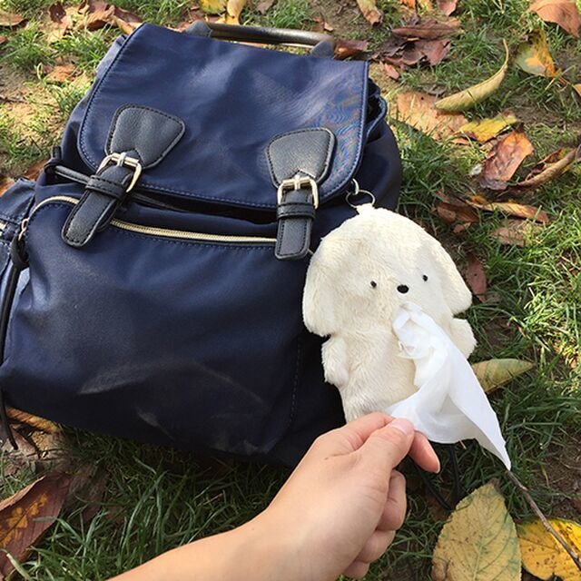 もふいぬティッシュケース アイボリー