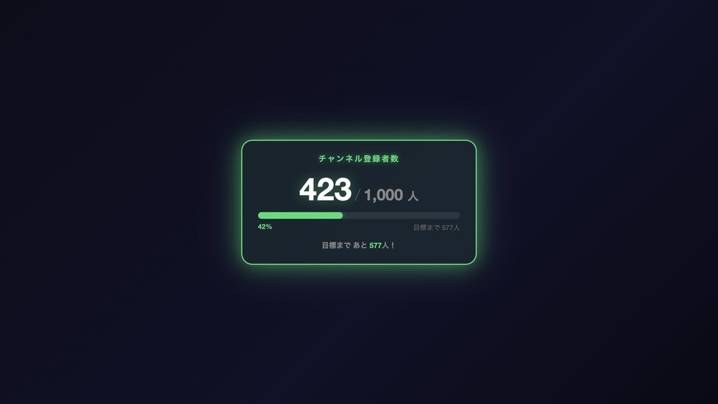 【OBS対応】目標達成メーター｜登録者・フォロワー・スパチャ目標を配信画面に表示！8色カスタマイズ