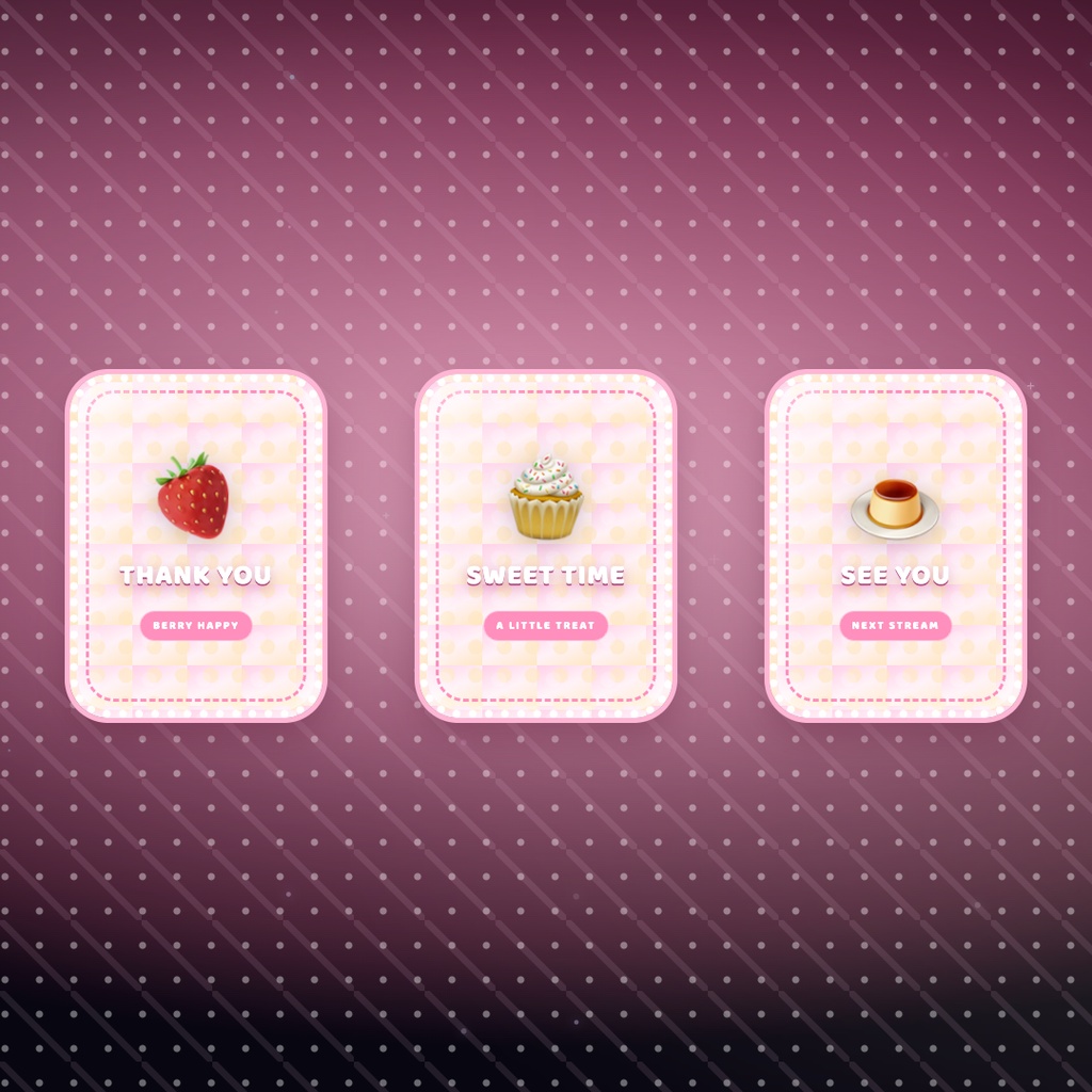 【OBS素材】配信締めエンドロール Endroll Bonbon v1.0|わんコメ連携|いちごミルク