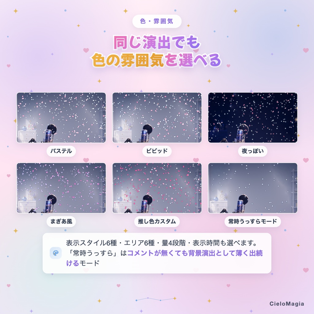 【OBS対応】コメント天気エフェクト / コメントで画面の天気・季節演出が変わる / ハロウィン・クリスマス・お正月演出入り / わんコメ対応