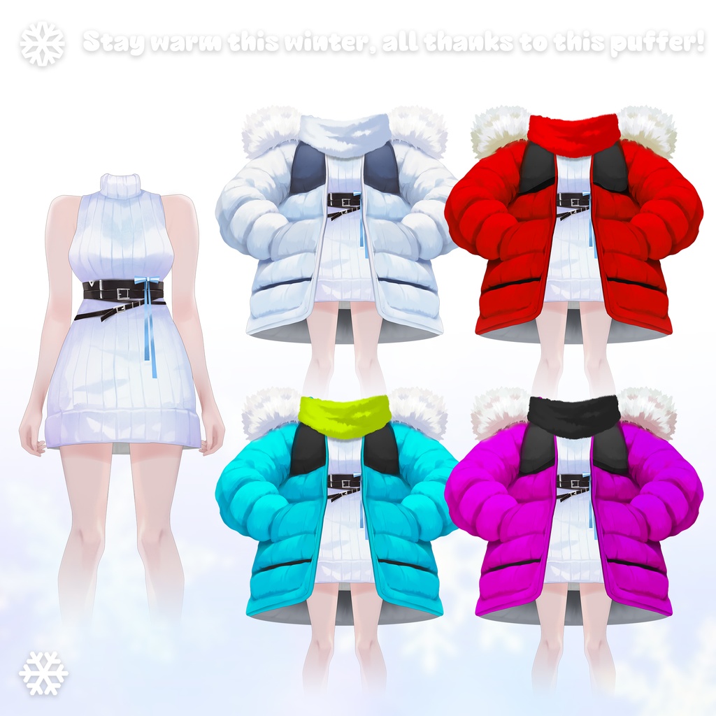【Live2D】Puffer Jacket & Dress Set