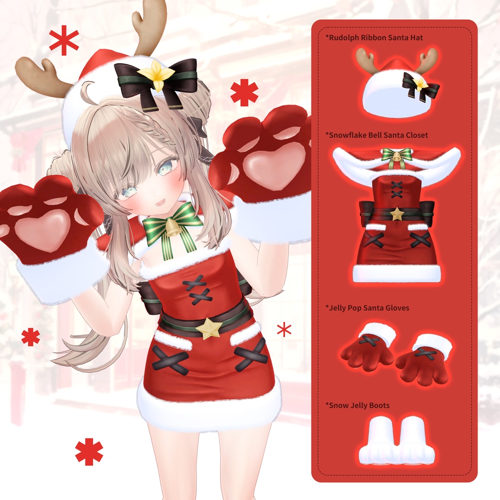 【5アバター対応】Christmas Santa Girl Costume