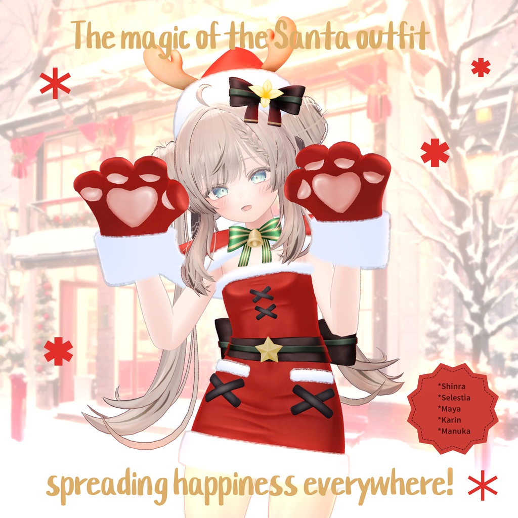 【5アバター対応】Christmas Santa Girl Costume