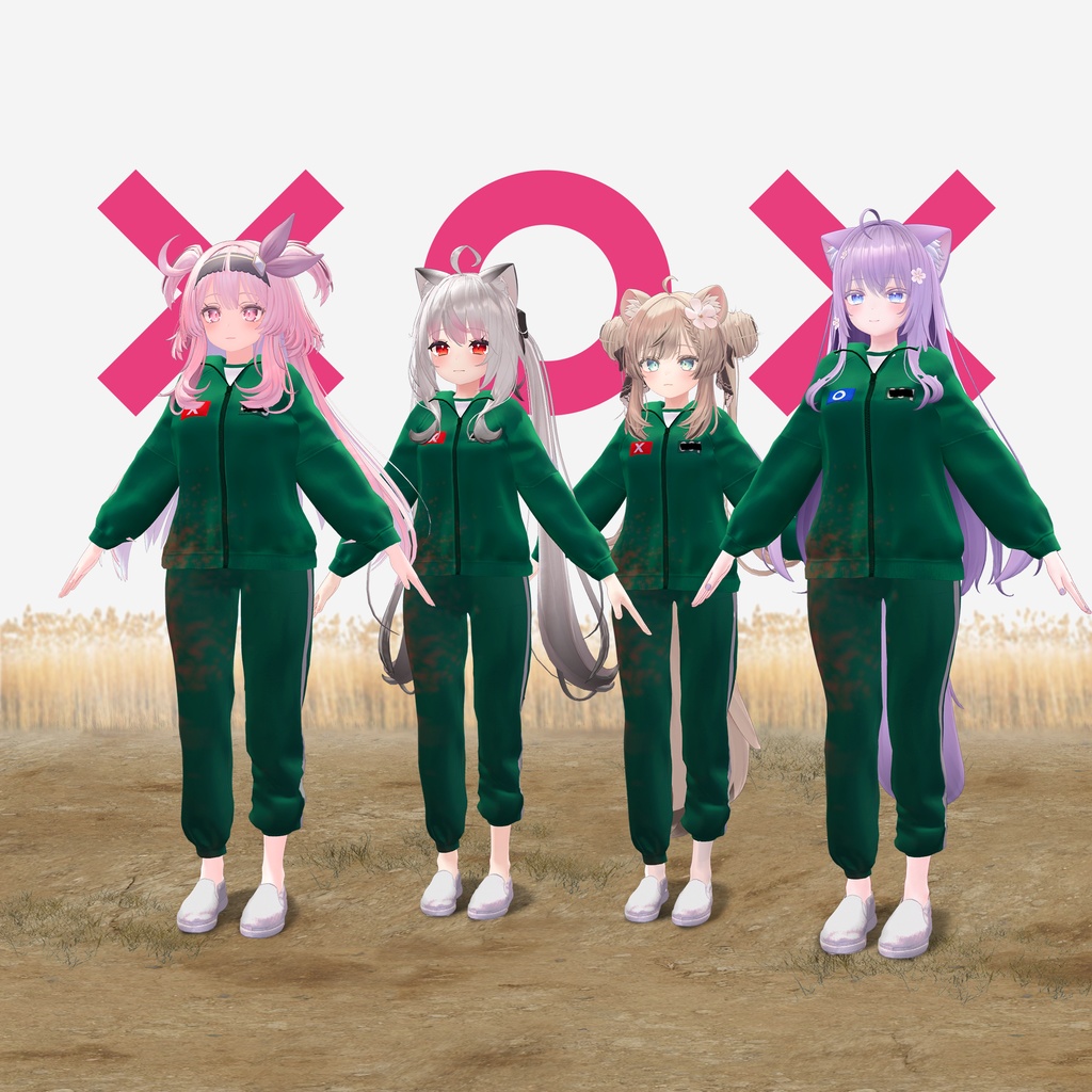 【8アバター対応】Player Green Sweatsuit Set