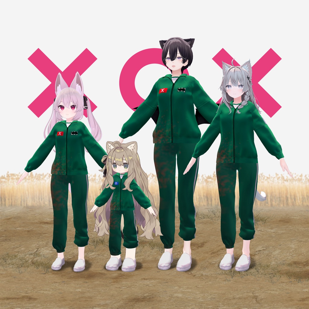 【8アバター対応】Player Green Sweatsuit Set