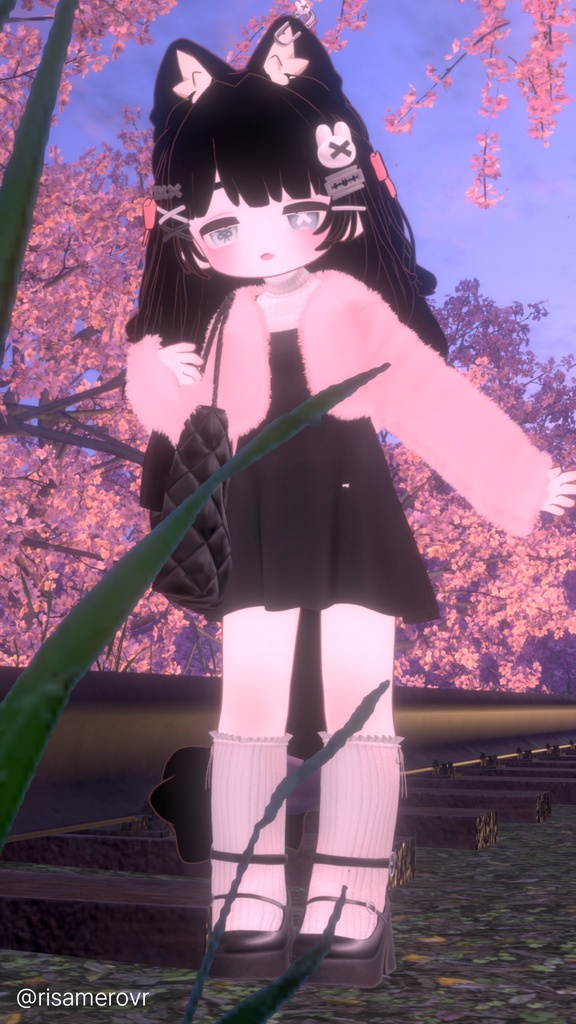 【11アバター対応】 Fur Jacket & Mini Dress Set