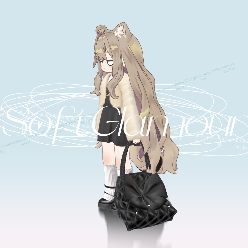 【11アバター対応】 Fur Jacket & Mini Dress Set