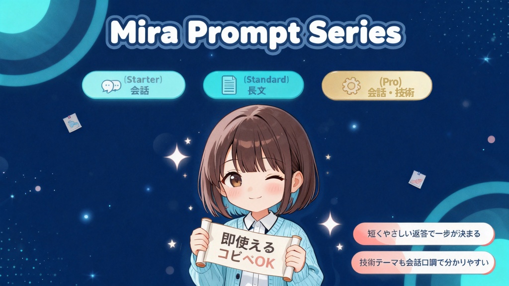 ミラ - 会話と作業を両立するAIキャラプロンプト(Starter版)