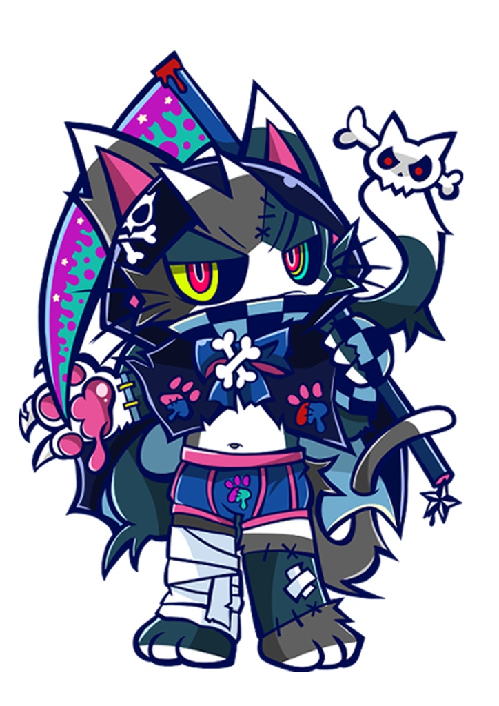 【12cmステッカー】しにがみネコ