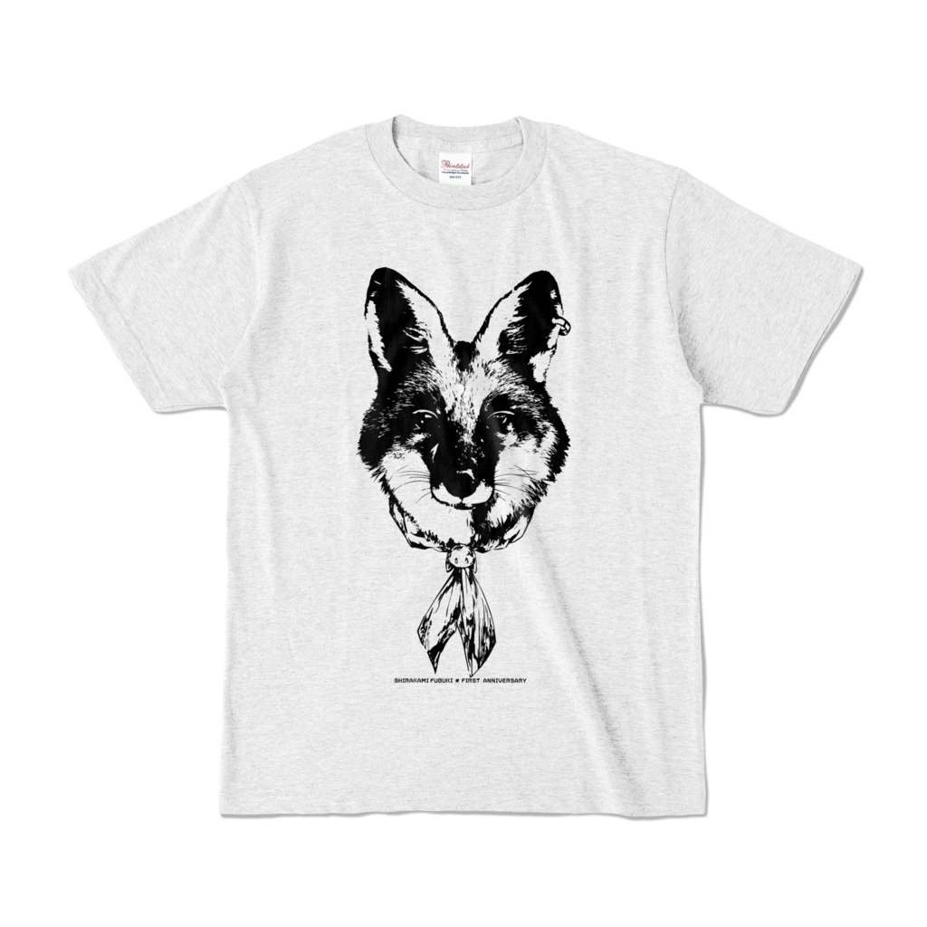 白上フブキ 一周年記念Tシャツ(ホワイトアッシュ:色無し)