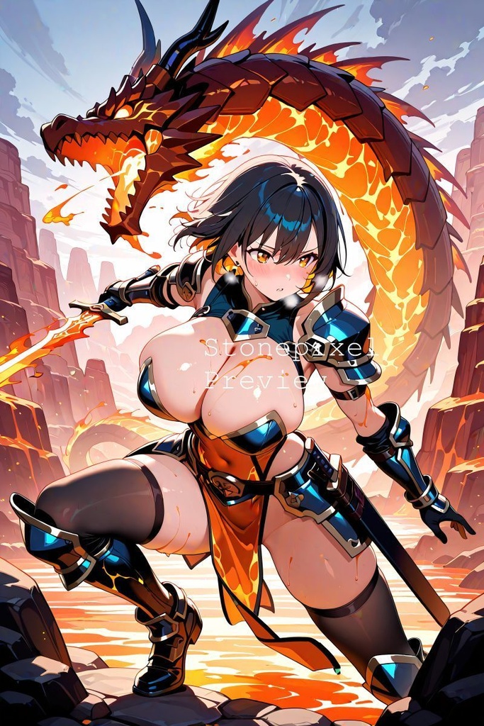 ✨Cursed Warrior of the Lava Fissure_ Illustration Pack Vol1 ✨