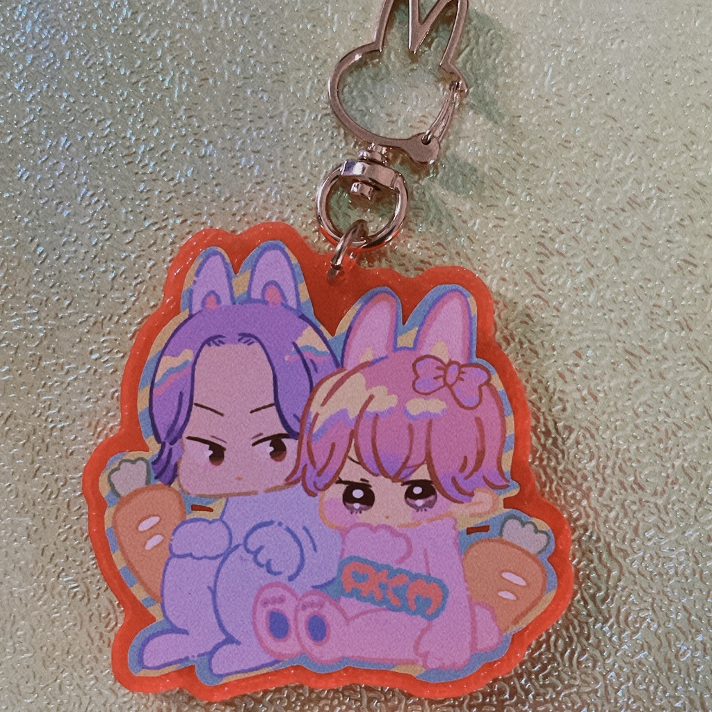 赤観アクリルキーホルダー（チェリーピンク）∔シール