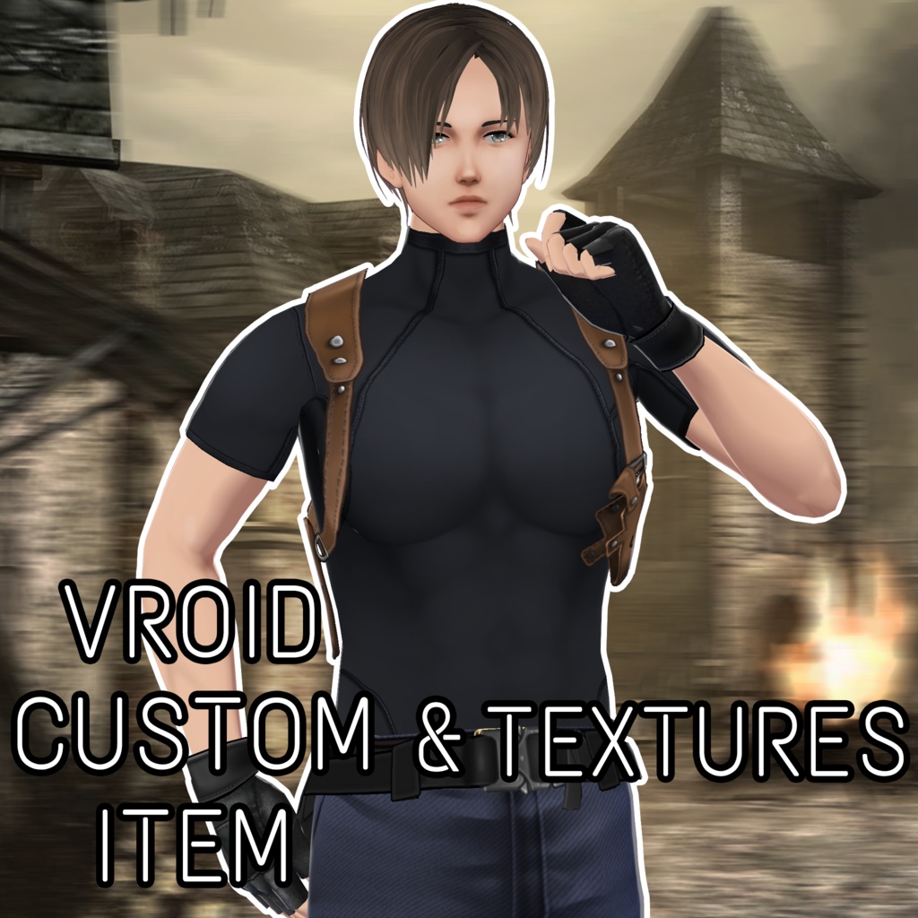 Leon S. Kennedy Outfit from Resident Evil [Vroid stable Ver.] Custom item + Textures