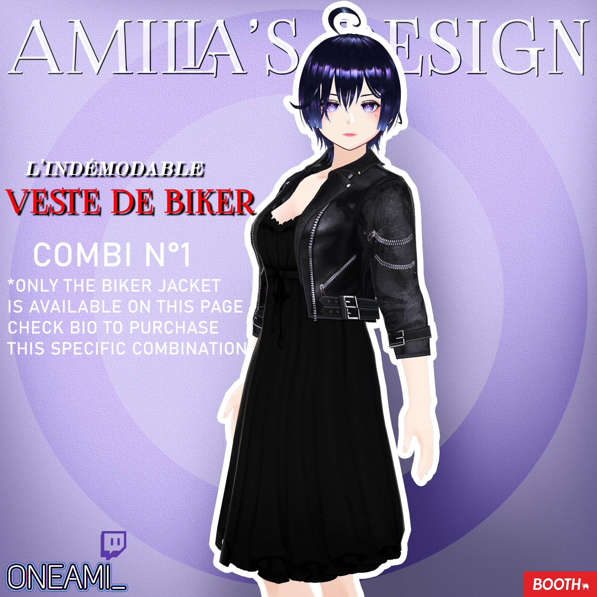 Biker Jacket [Vroid stable Ver.] custom item - Amilia's Design - BOOTH