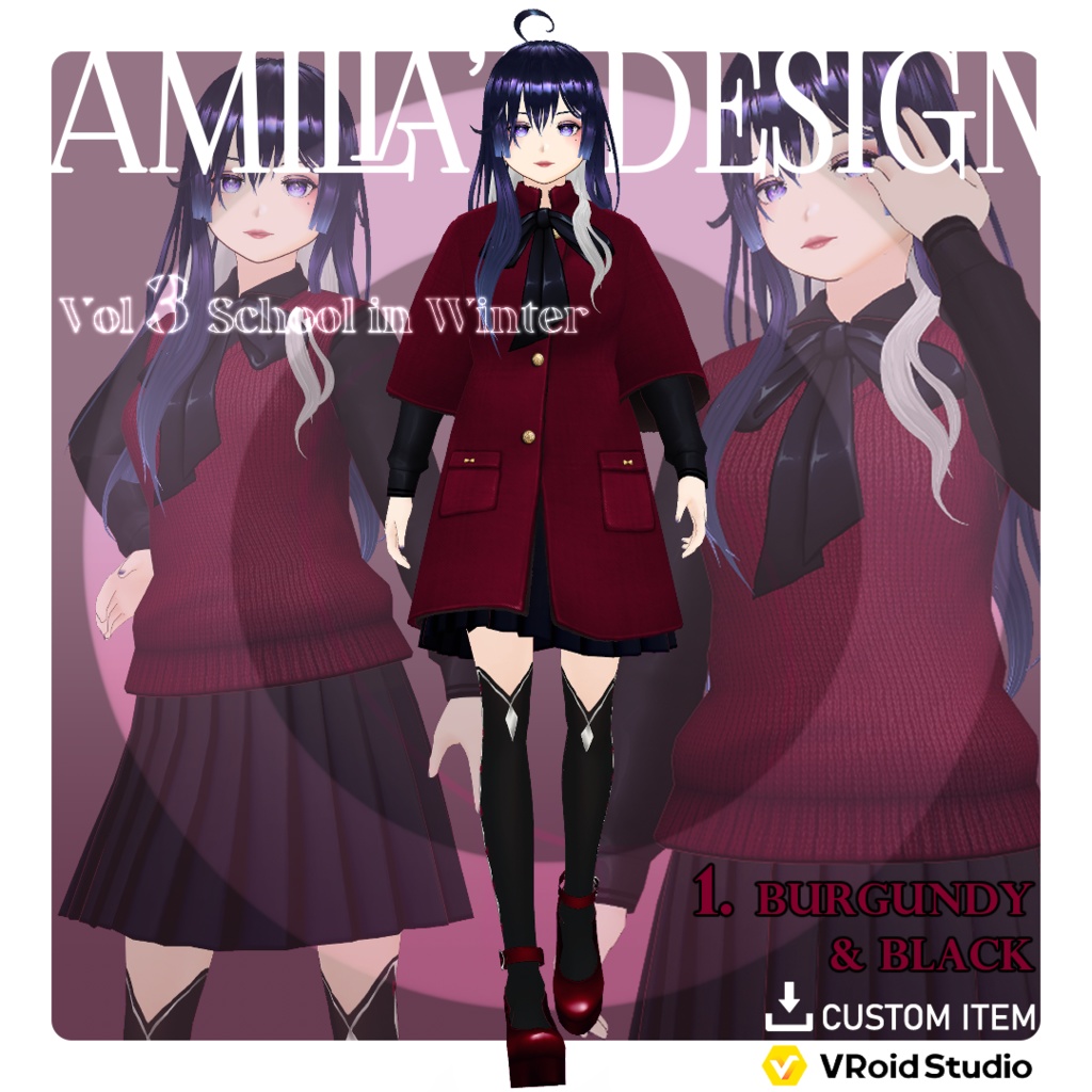 School Uniform in Winter / Autumn Outfit [Vroid Stable Ver.] Custom Item & Texture