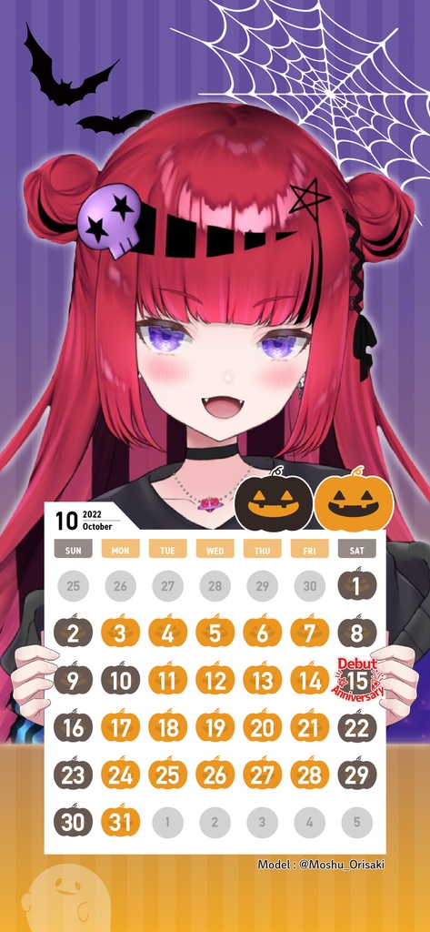 22年10月カレンダー壁紙素材 高画質版 A Hitomedesign Booth