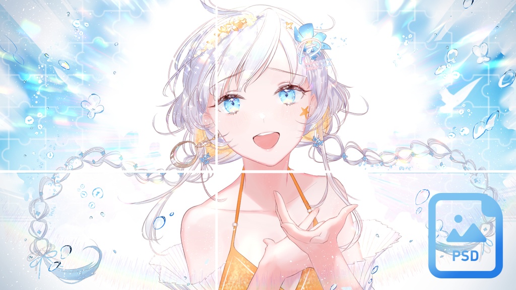 レイヤー未統合PSD「夏の歌声」Vtuber Asara Sealさん