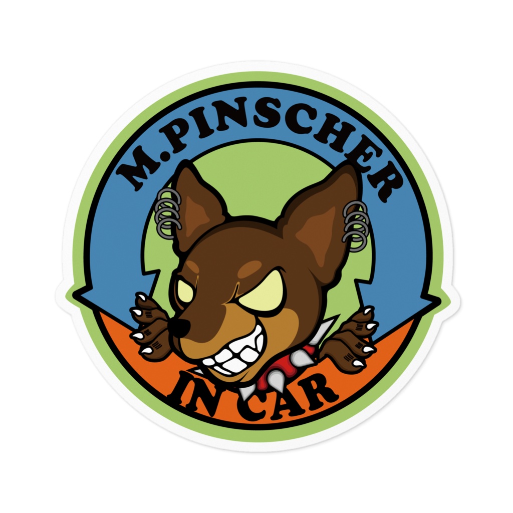 ちょい悪ミニチュアピンシャーＩＮ ＣＡＲ ステッカー【チョコタン】小サイズ