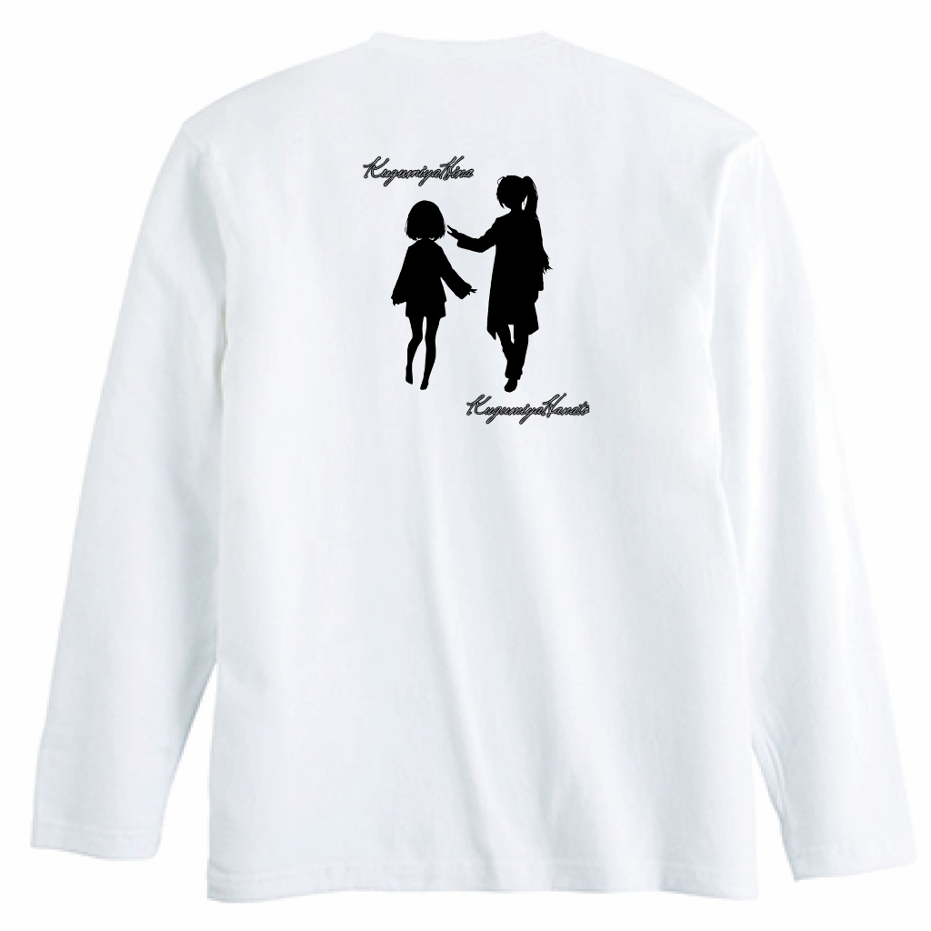 ひなはなシルエット長袖Tシャツ 5.6oz 黒・白2種類