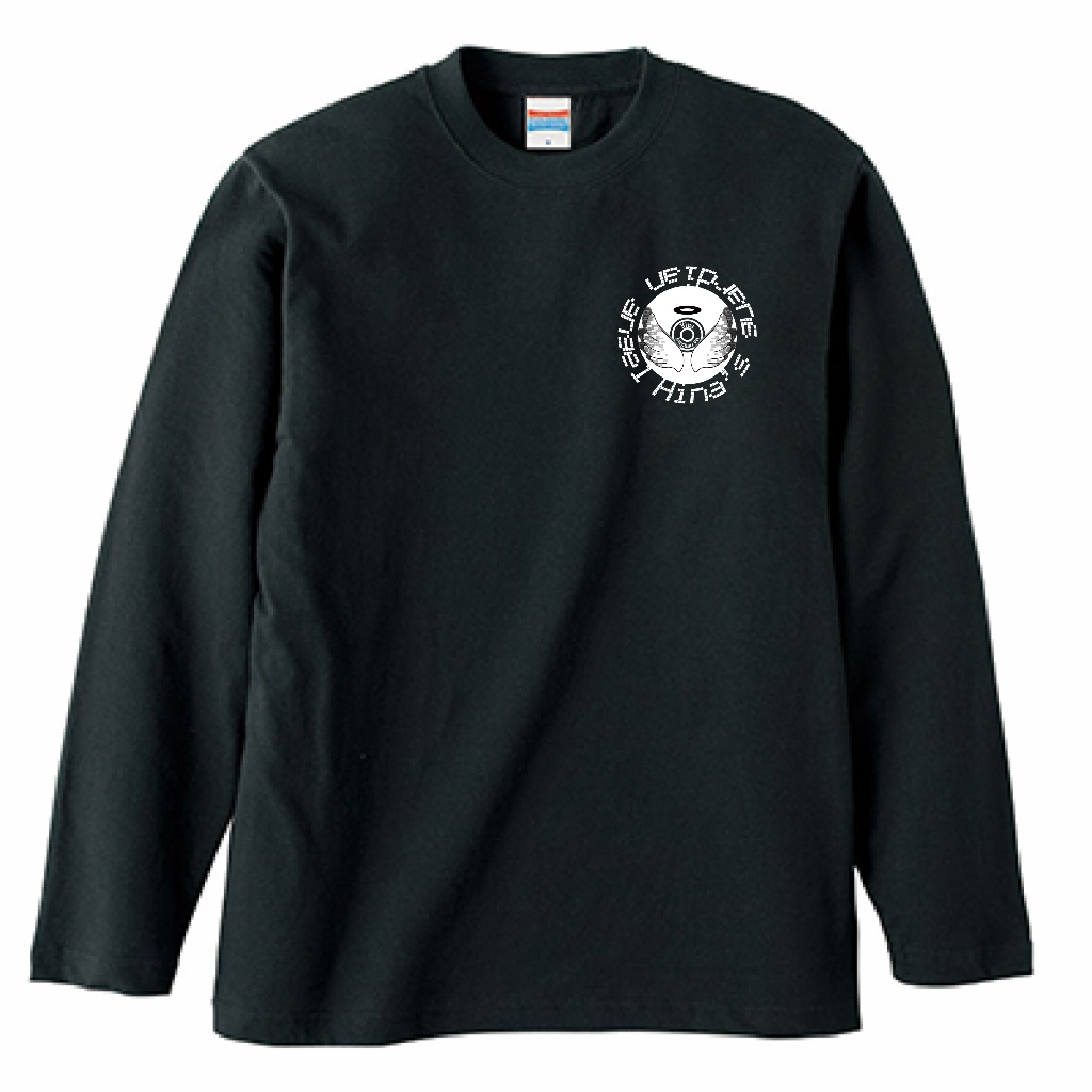 ひなはなシルエット長袖Tシャツ 5.6oz 黒・白2種類