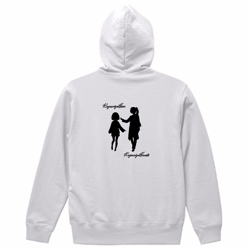 ひなはなシルエットパーカー 10.0oz 黒・白2種類