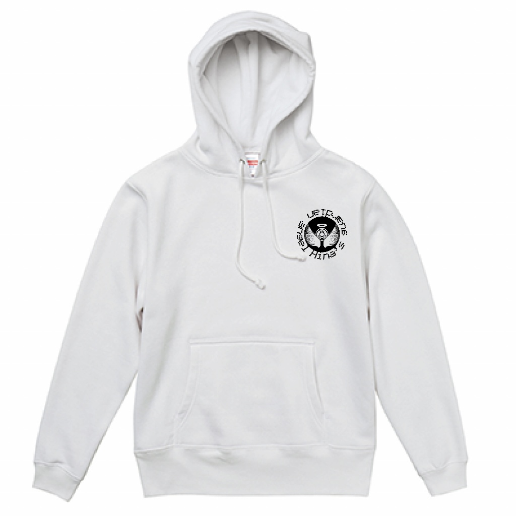 ひなはなシルエットパーカー(裏起毛) 10.0oz 黒・白2種類