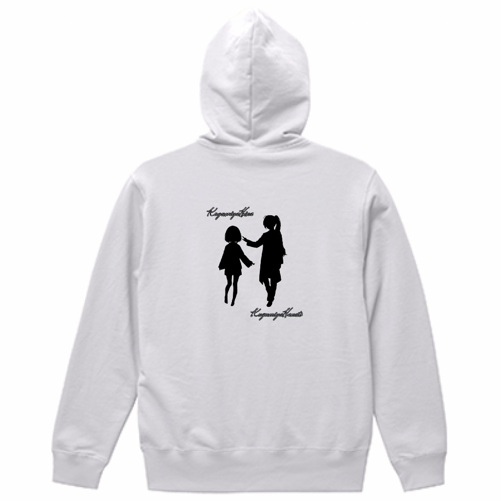 ひなはなジップパーカー 10.0oz 黒・白