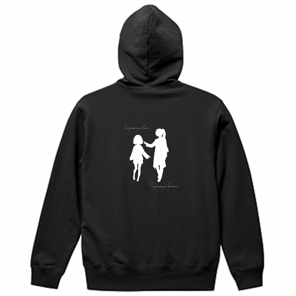 ひなはなジップパーカー 10.0oz 黒・白