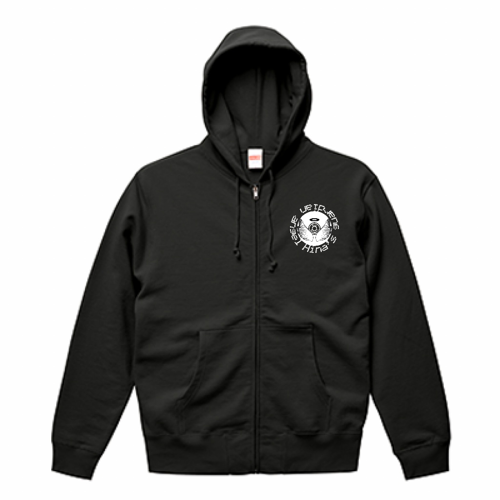 ひなはなジップパーカー 10.0oz 黒・白