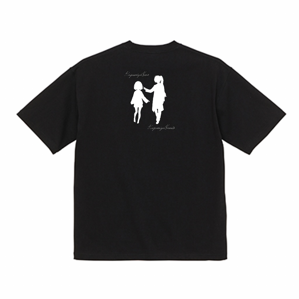 ひなはシルエットTシャツ(服の形ゆったり) 9.1oz 黒・白2種類