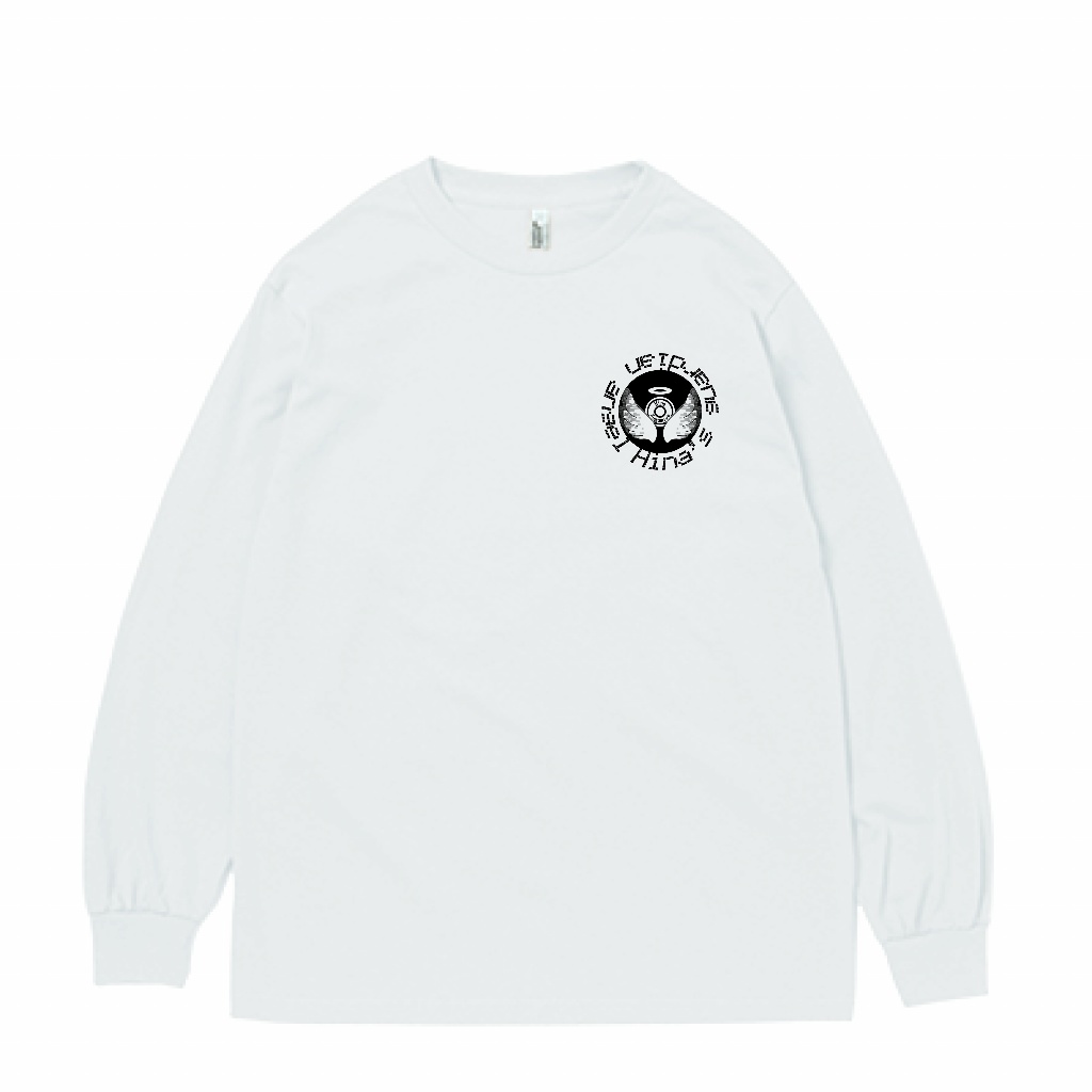 ひなはなシルエット長袖Tシャツ(リブ有) 6.0oz 黒・白2種類