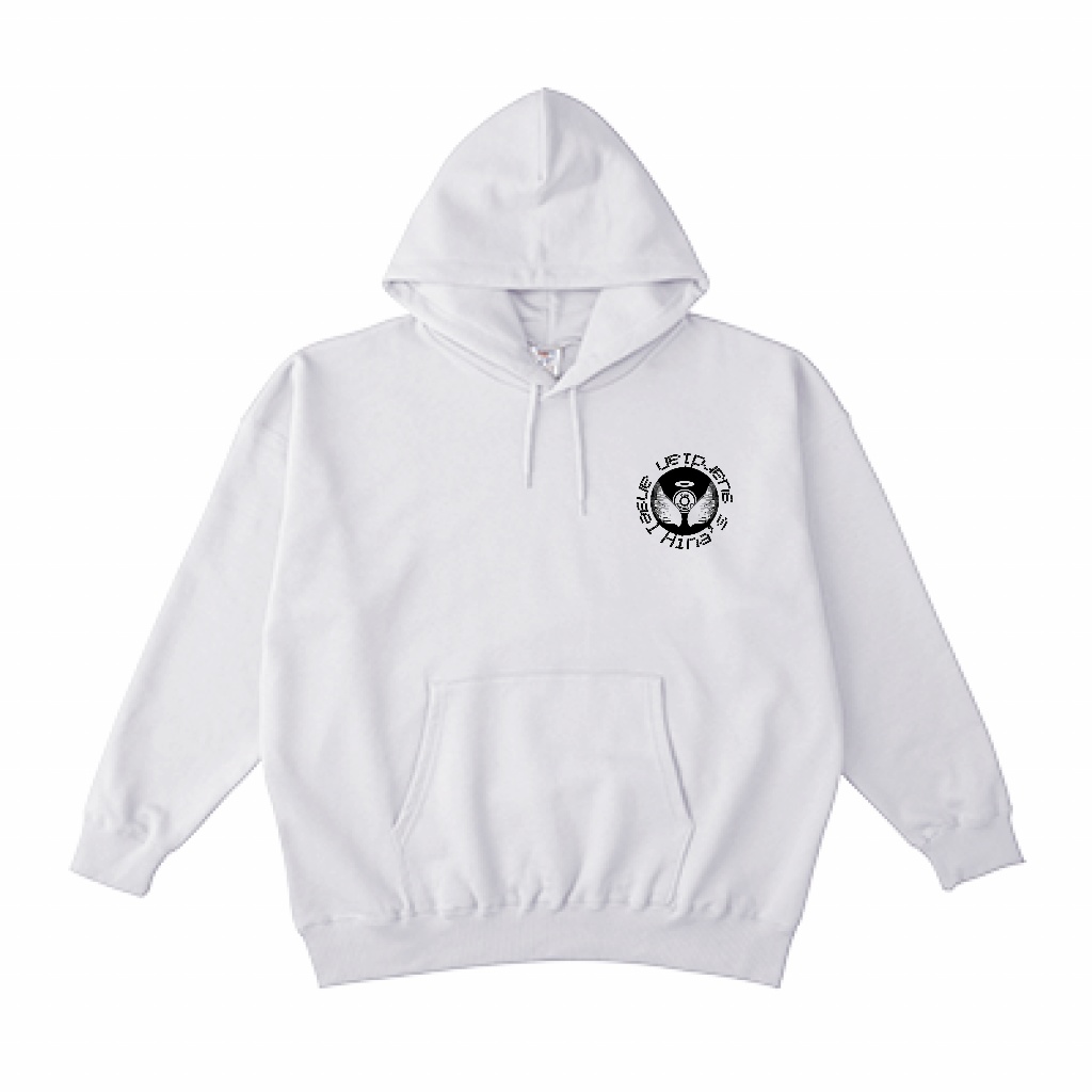 ひなはなシルエットパーカー(服の形ゆったり) 10oz 黒・白2種類