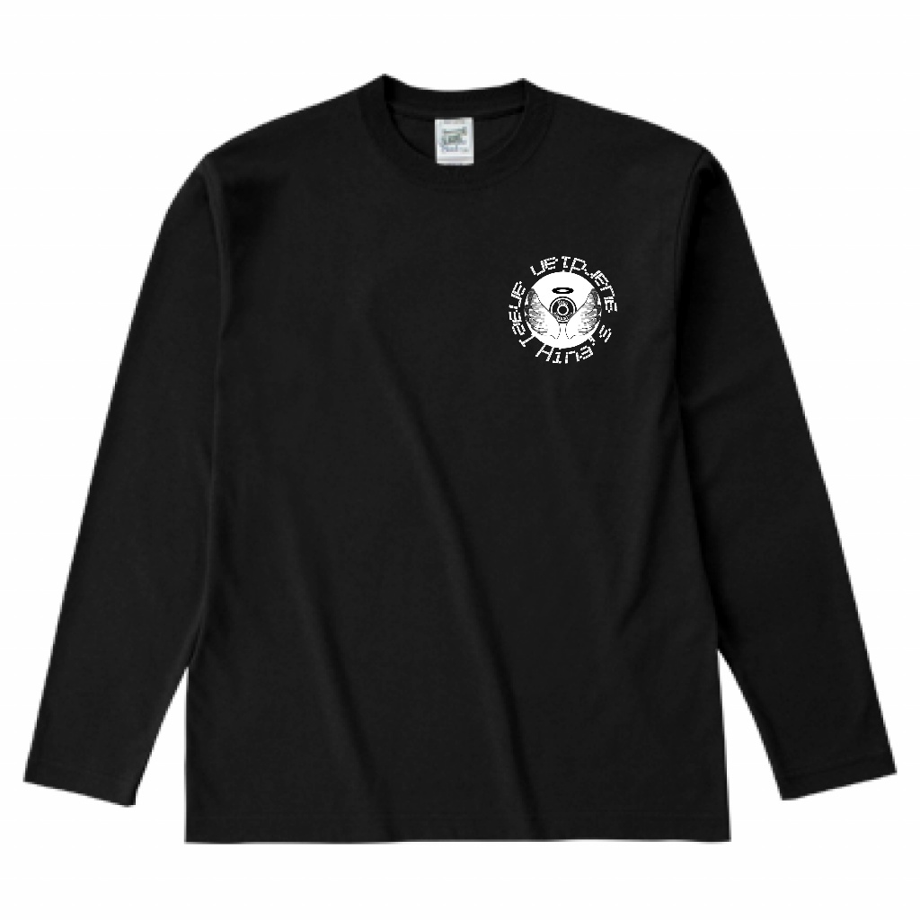 ひなはなシルエット長袖Tシャツ 6.2oz 黒・白2種類