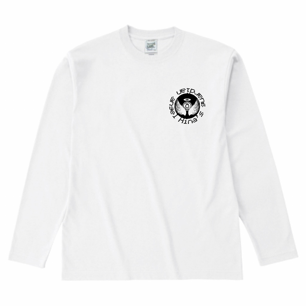 ひなはなシルエット長袖Tシャツ 6.2oz 黒・白2種類