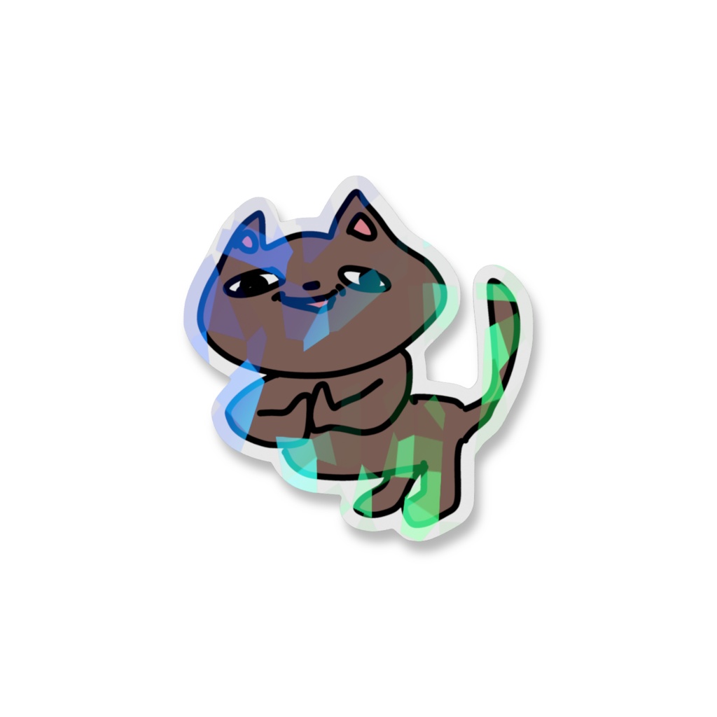 ミカドアニマルホログラムステッカー:ありがとねこ