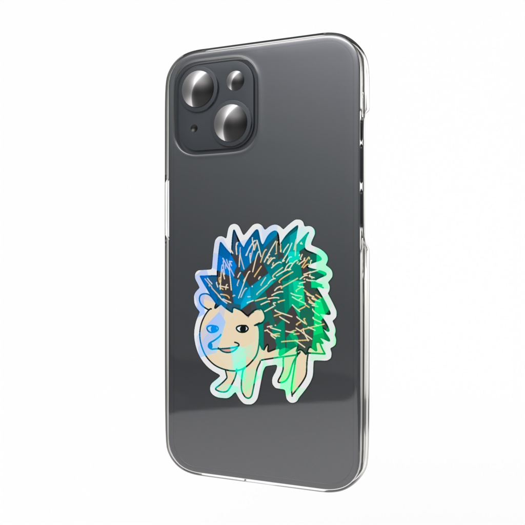 ミカドアニマルホログラムステッカー:ハリネズミくん