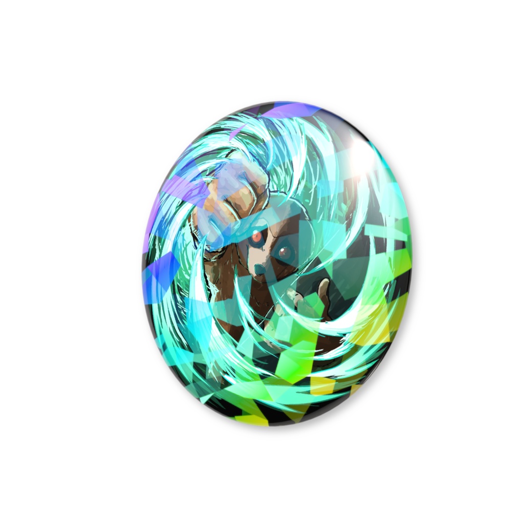 ミカドアニマルホログラム缶バッジ:スローロリスさん・極