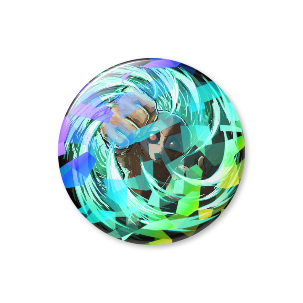 ミカドアニマルホログラム缶バッジ：スローロリスさん・極