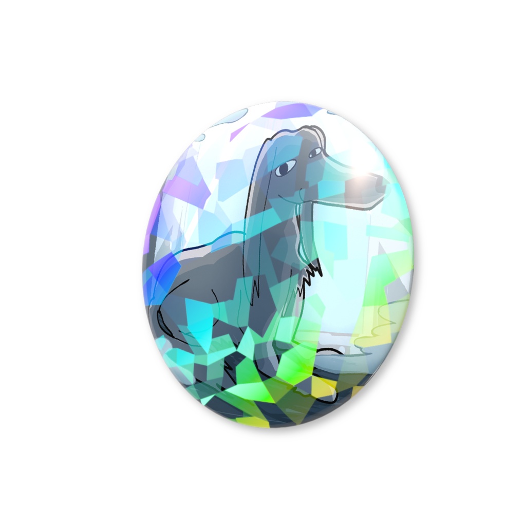 ミカドアニマルホログラム缶バッジ:高貴な犬