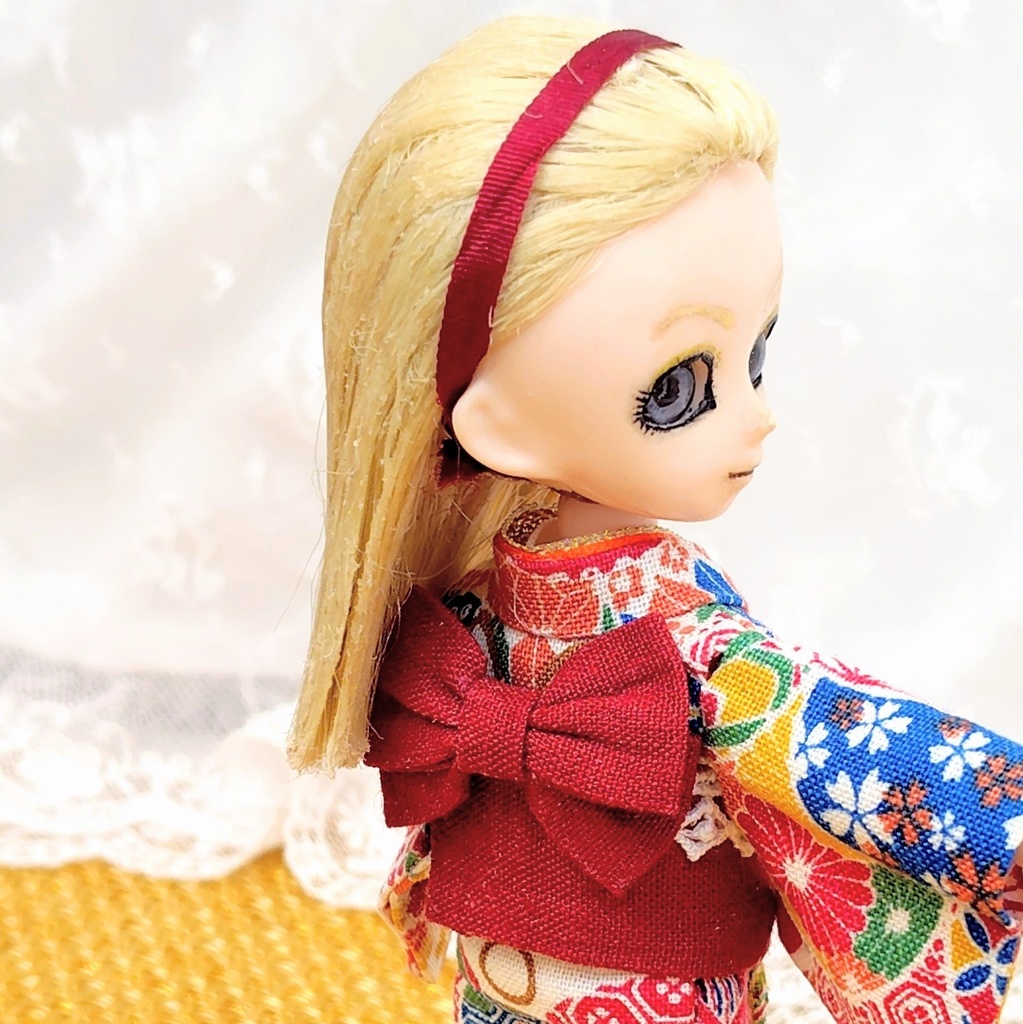 【ねんどろいどどーる】うさぎと手鞠の着物 フルコーデ3点セット