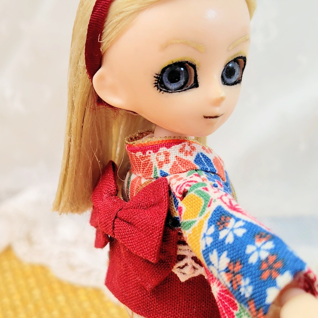 【ねんどろいどどーる】うさぎと手鞠の着物 フルコーデ3点セット