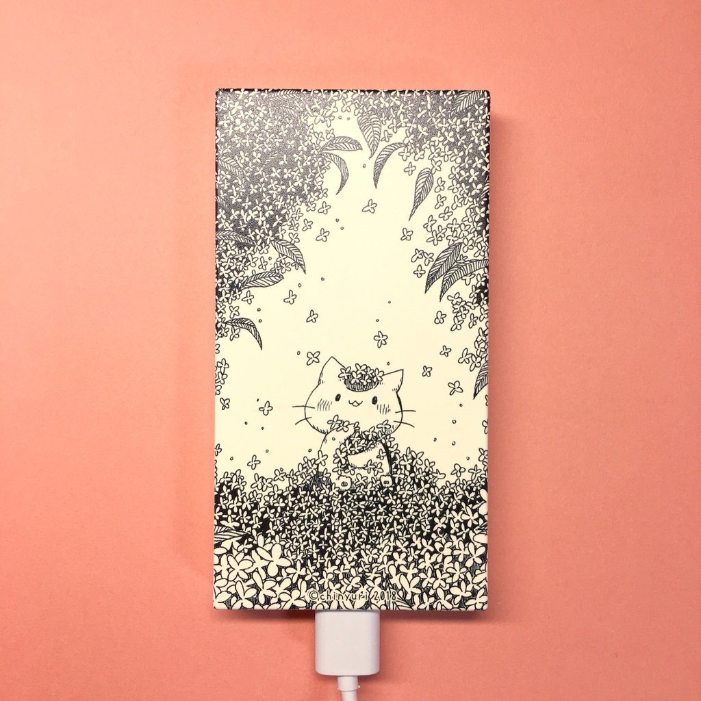 まっちゃねこ。モバイルバッテリー【キンモクセイ】