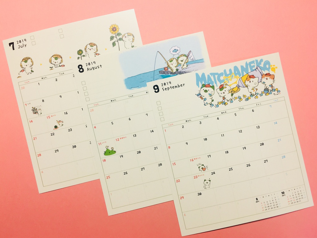 まっちゃねこ。2019年卓上カレンダー