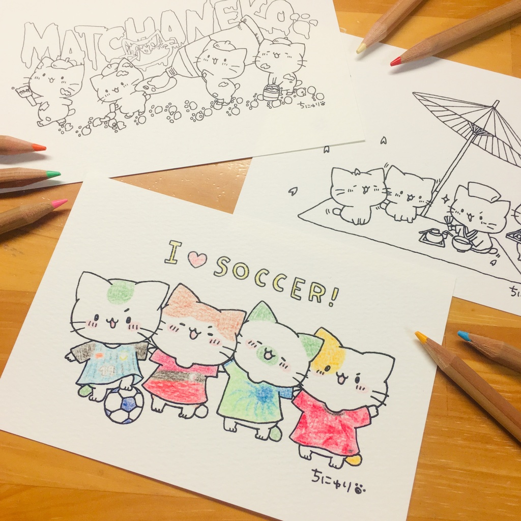 【無料配布】まっちゃねこ。塗り絵