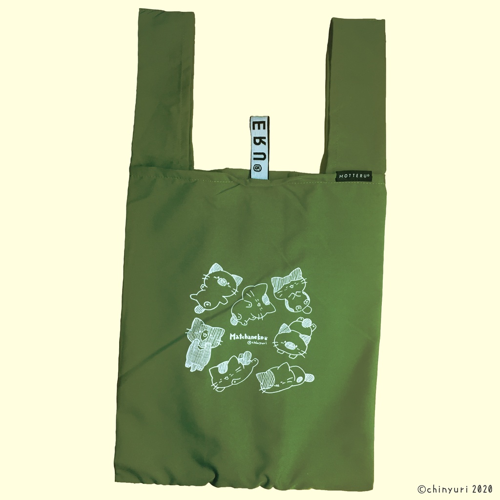 まっちゃねこ。折りたたみエコバッグ