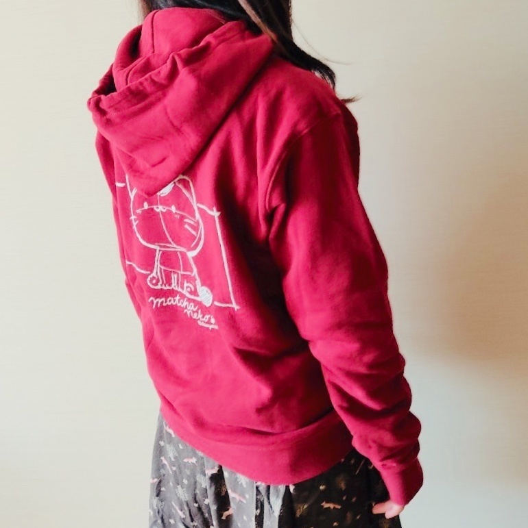 まっちゃねこ。パーカー【手描き風】